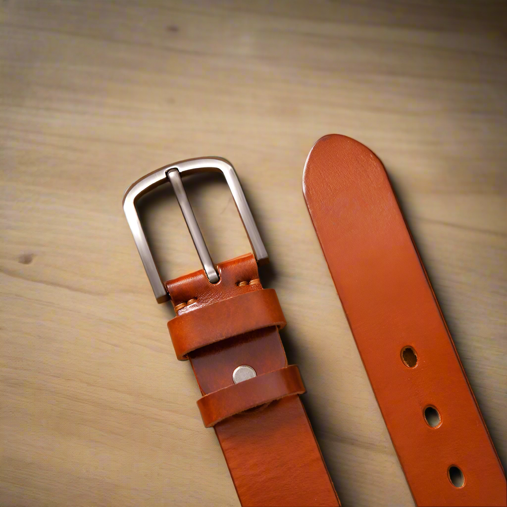 Luxury Top Cowhide Genuine Leather Belt – Durable Vintage Style for Men