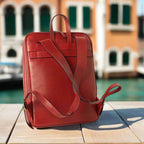 Leather Backpack with Backside Troller Strap | Travel & Work