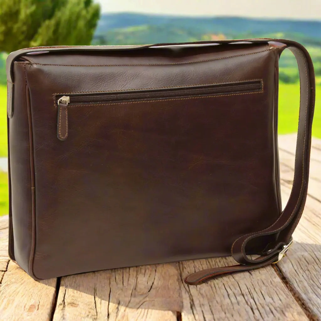 Cowhide Leather Messenger Bag | Travel & Everyday Use