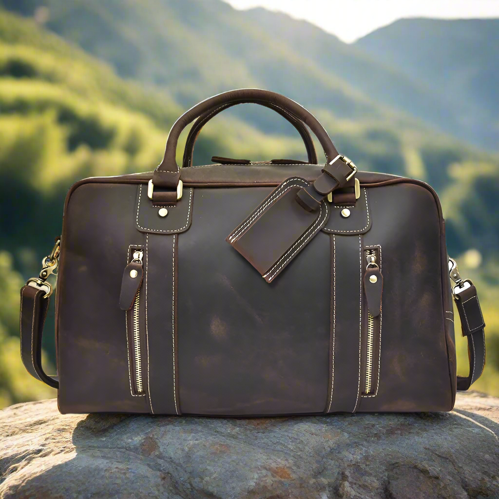 Spacious Genuine Leather Weekender Bag | Travel