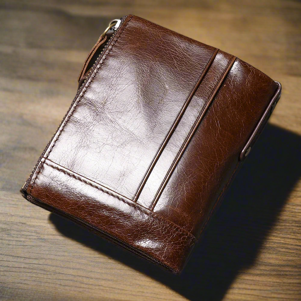 Unisex Wallet with Lock Closure – Genuine Top-Grain Leather