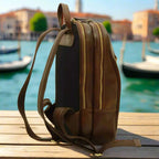 Soft Calfskin Leather Laptop Backpack | Travel & Work
