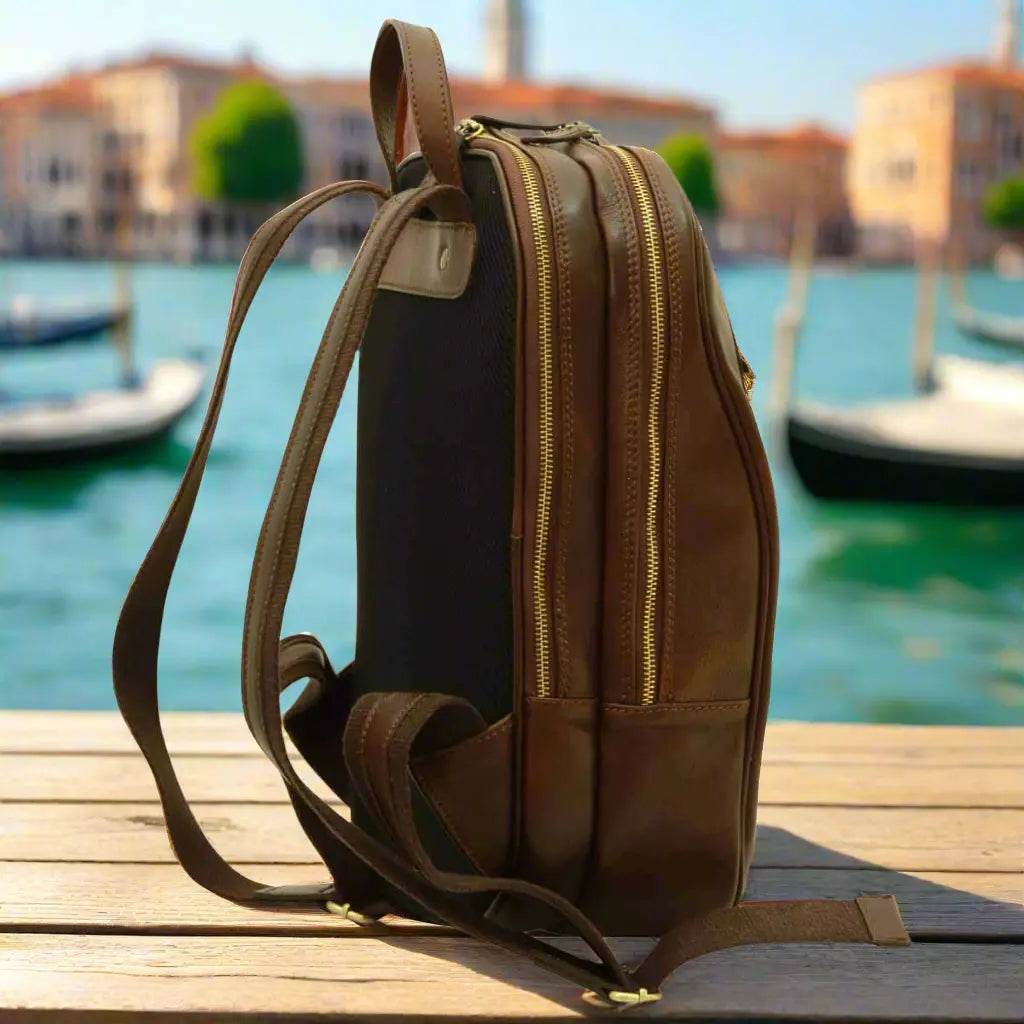 Soft Calfskin Leather Laptop Backpack | Travel & Work