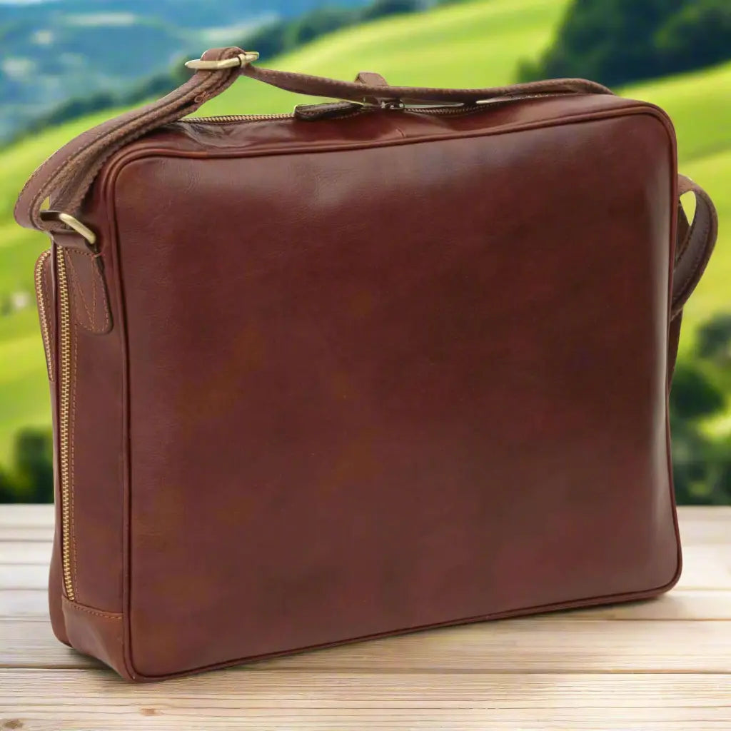 Large Leather Bag with Zip Closures | Travel & Everyday Use