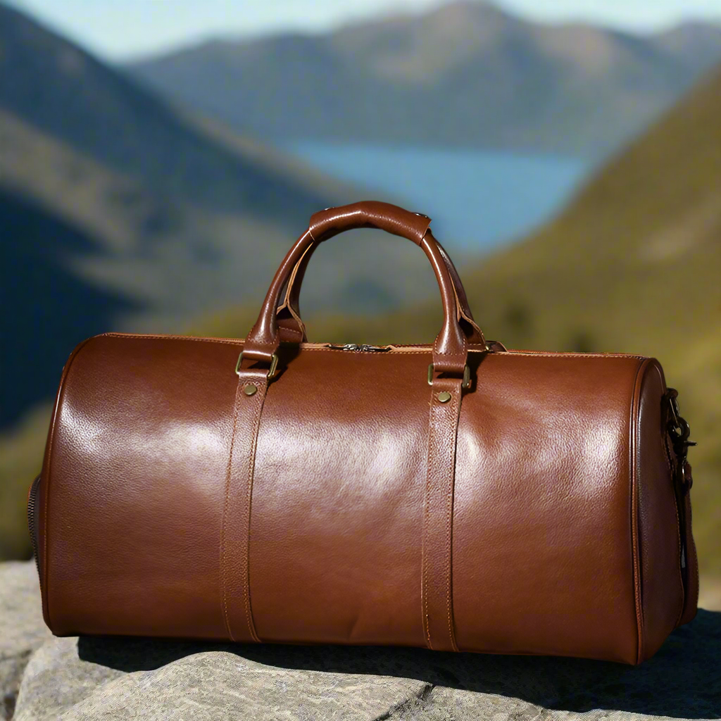 Full-Grain Genuine Leather Duffle Bag | Gym & Travel