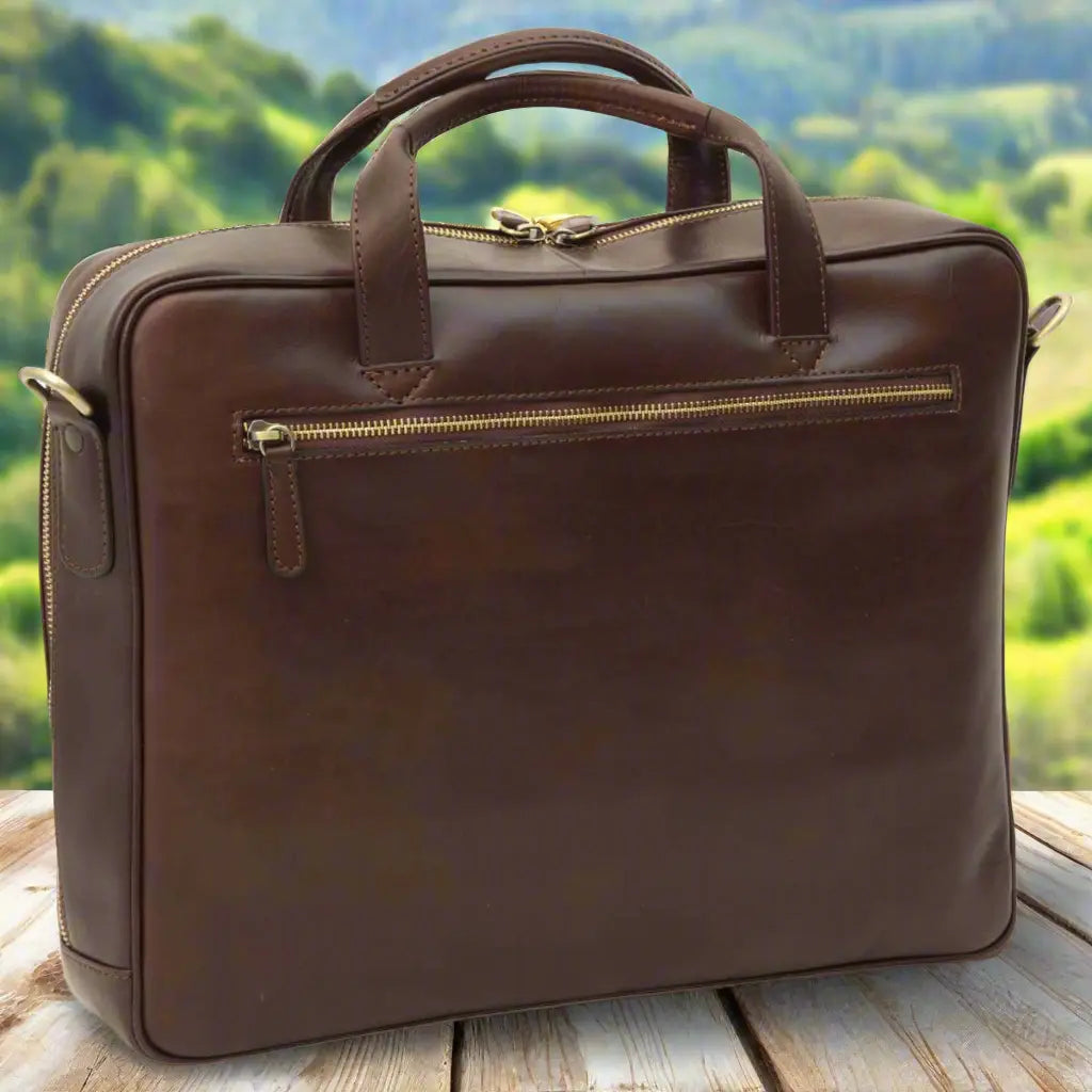 Leather Briefcase with Zip Closure | Office & Work