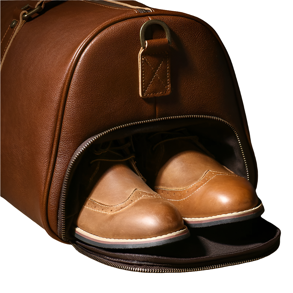 Full-Grain Genuine Leather Duffle Bag | Gym & Travel