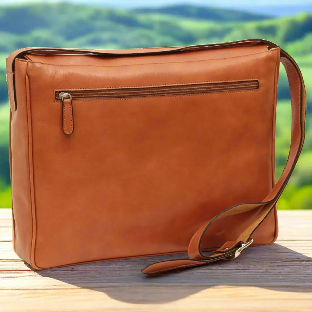 Cowhide Leather Messenger Bag | Travel & Everyday Use