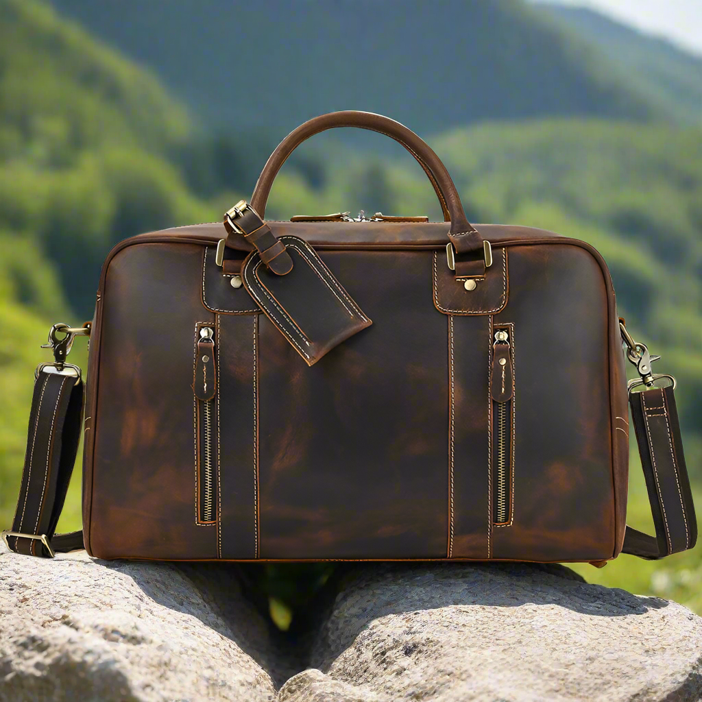Spacious Genuine Leather Weekender Bag | Travel