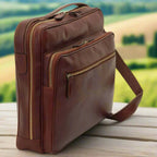 Large Leather Bag with Zip Closures | Travel & Everyday Use
