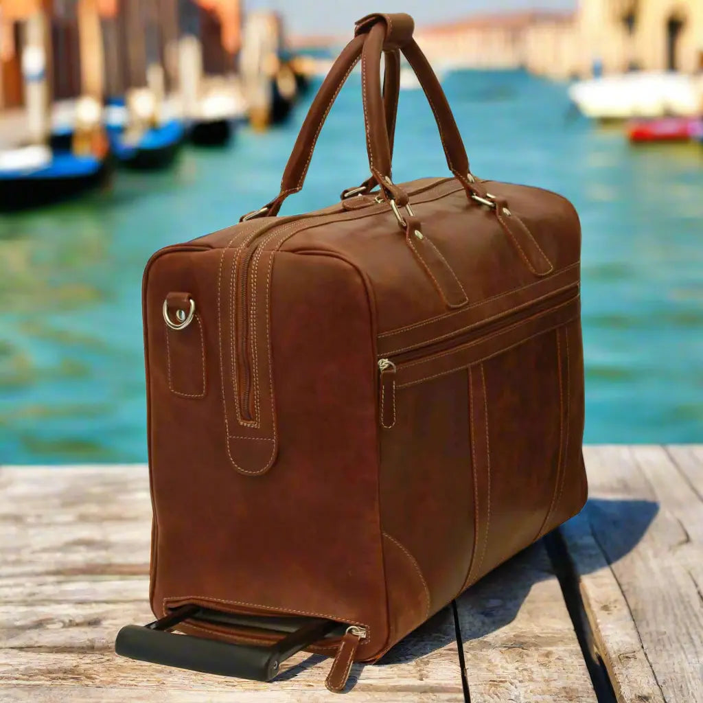 Oiled Calfskin Leather Duffel Bag | Travel & Business