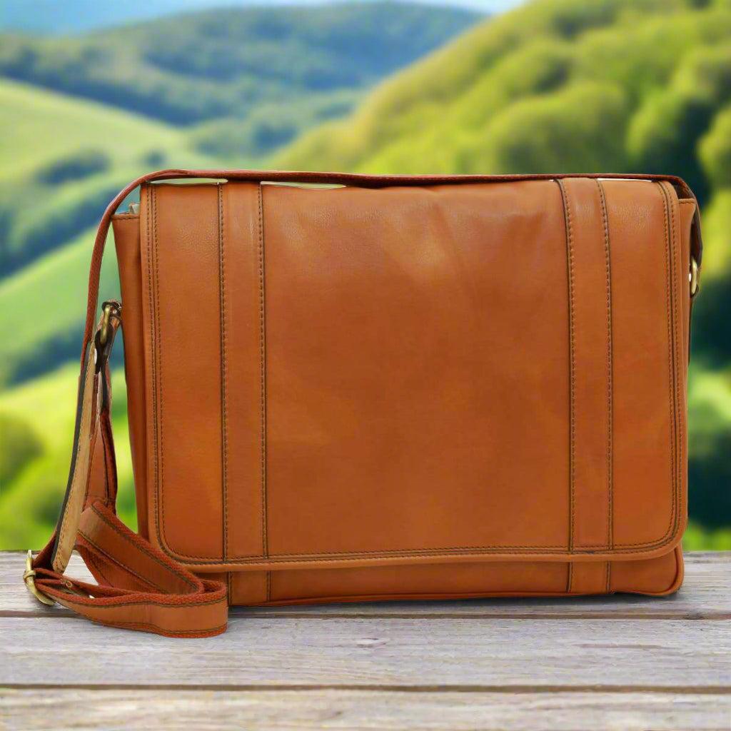 Soft Calfskin Leather Messenger Bag | Office & Business