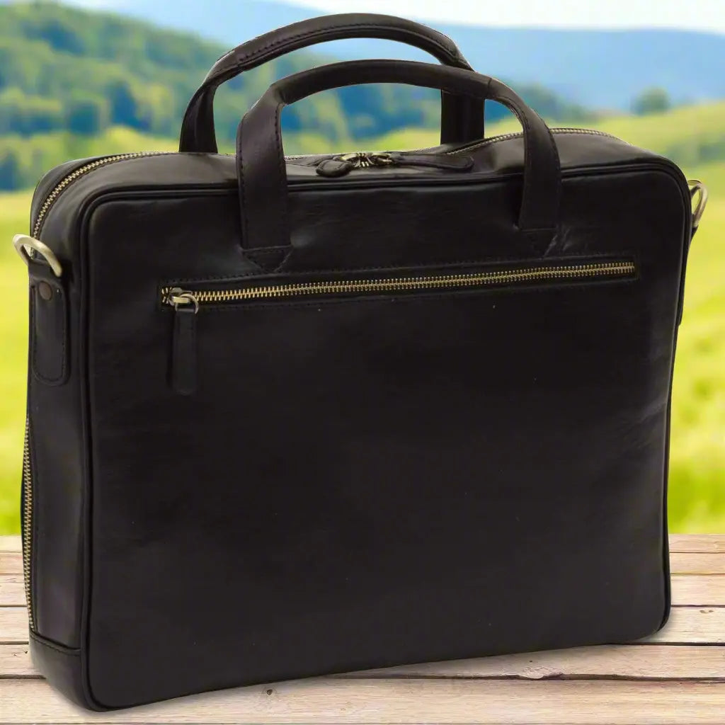 Leather Briefcase with Zip Closure | Office & Work