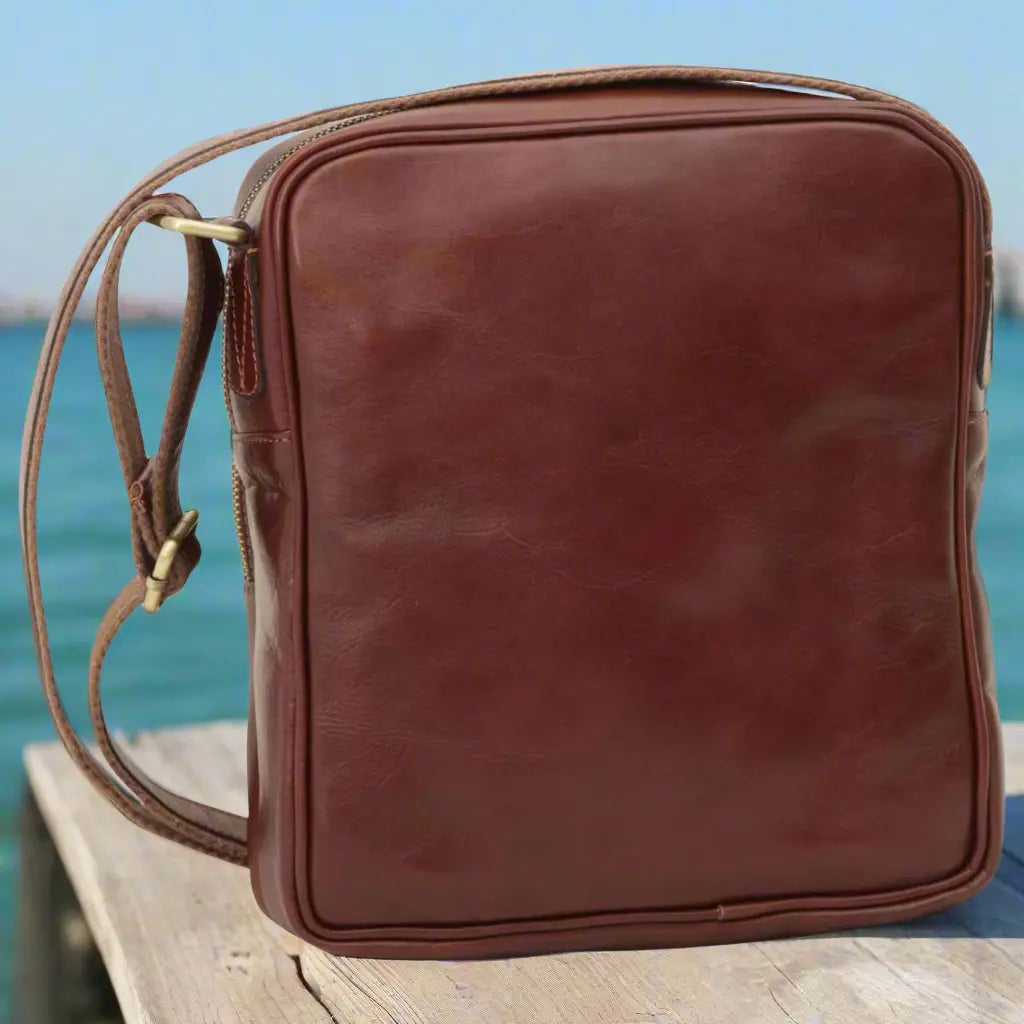 Small Leather Bag with Zip Closures | Travel & Everyday Use