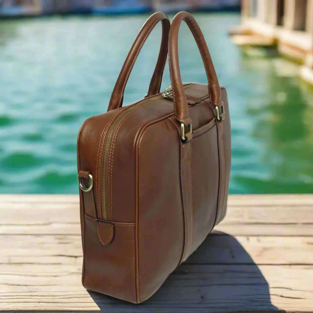 Soft Calfskin Leather Briefcase | Business & Office