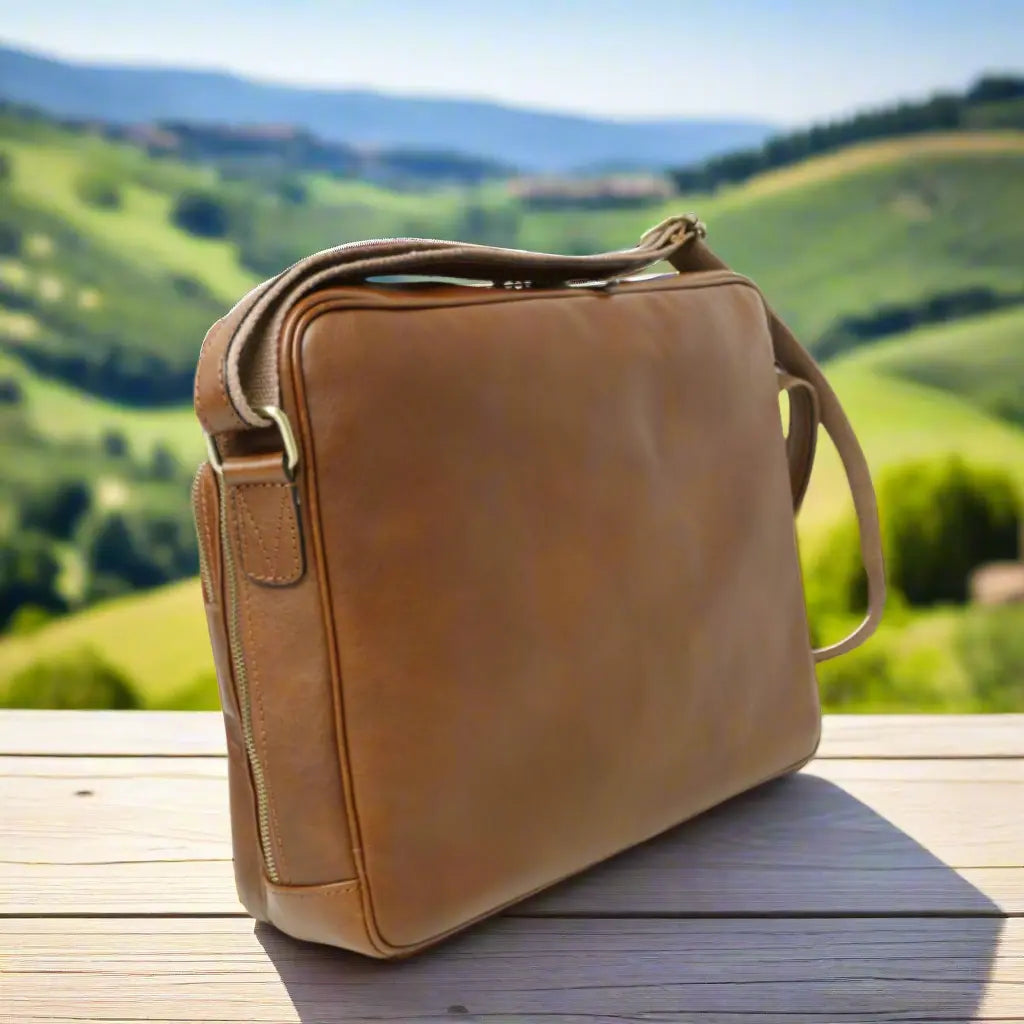 Large Leather Bag with Zip Closures | Travel & Everyday Use