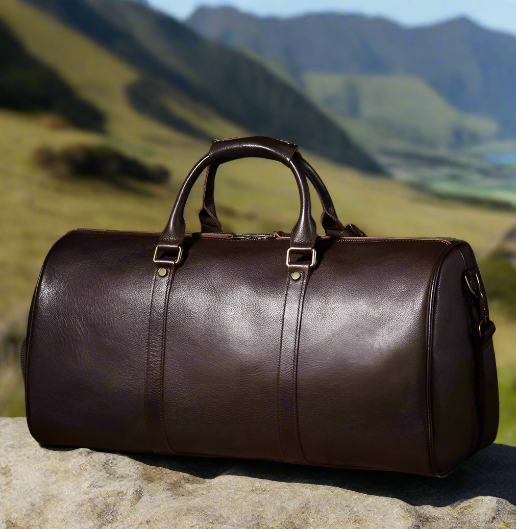 Full-Grain Genuine Leather Duffle Bag | Gym & Travel