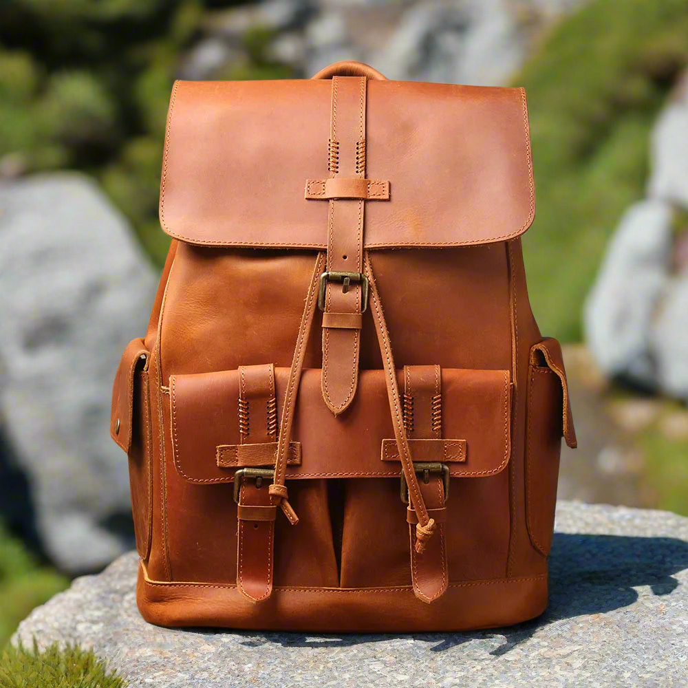 Vintage-Inspired Premium Cowhide Backpack | Work & Travel
