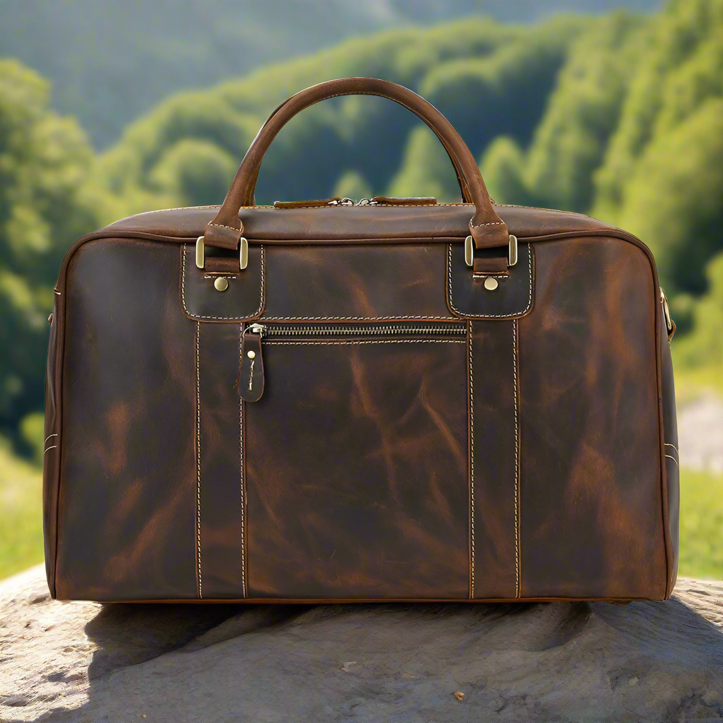 Spacious Genuine Leather Weekender Bag | Travel
