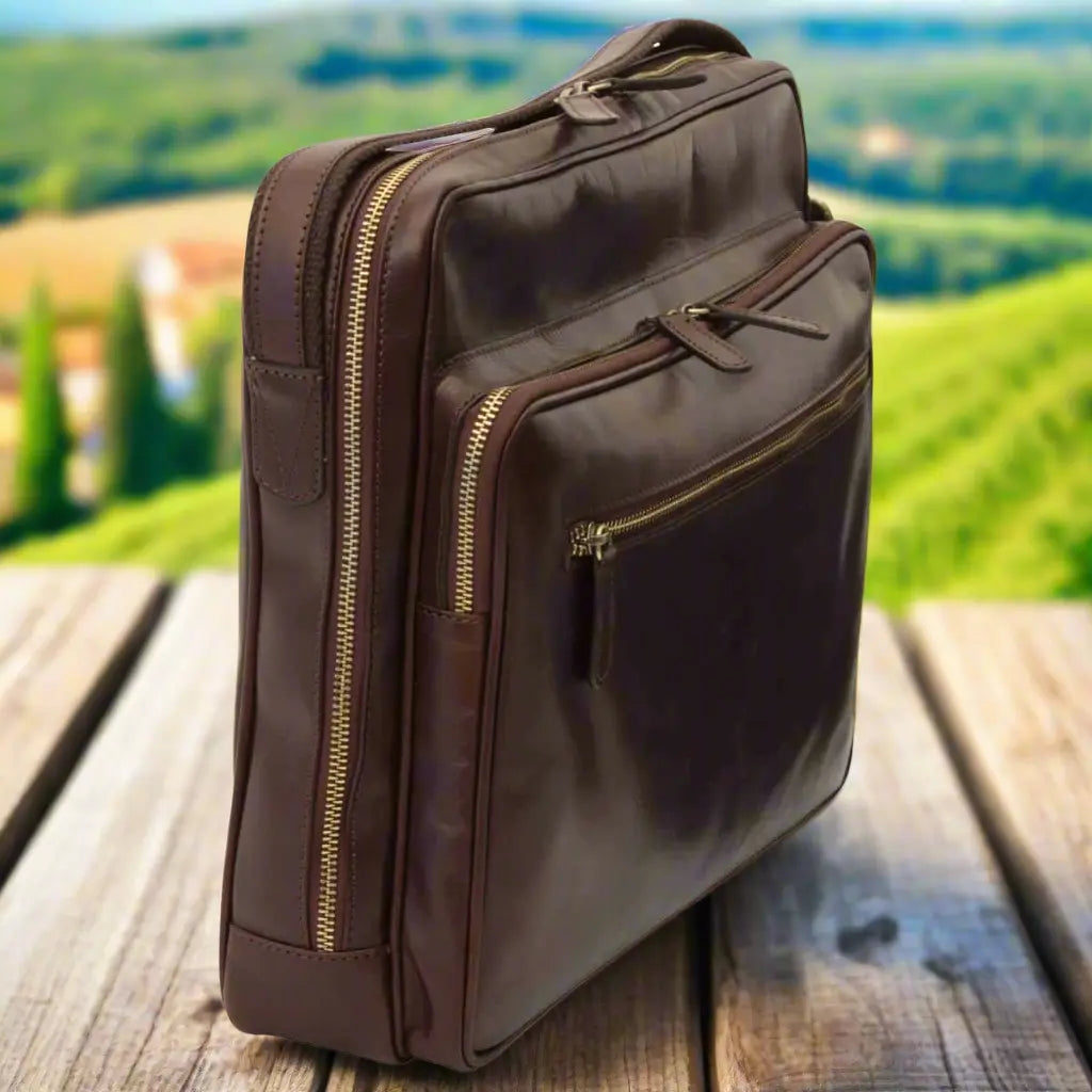 Large Leather Bag with Zip Closures | Travel & Everyday Use