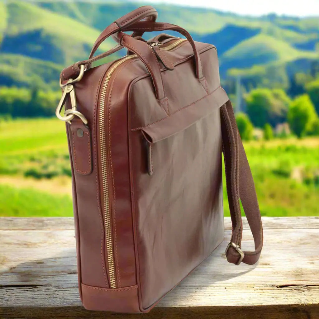 Leather Briefcase with Zip Closure | Office & Work