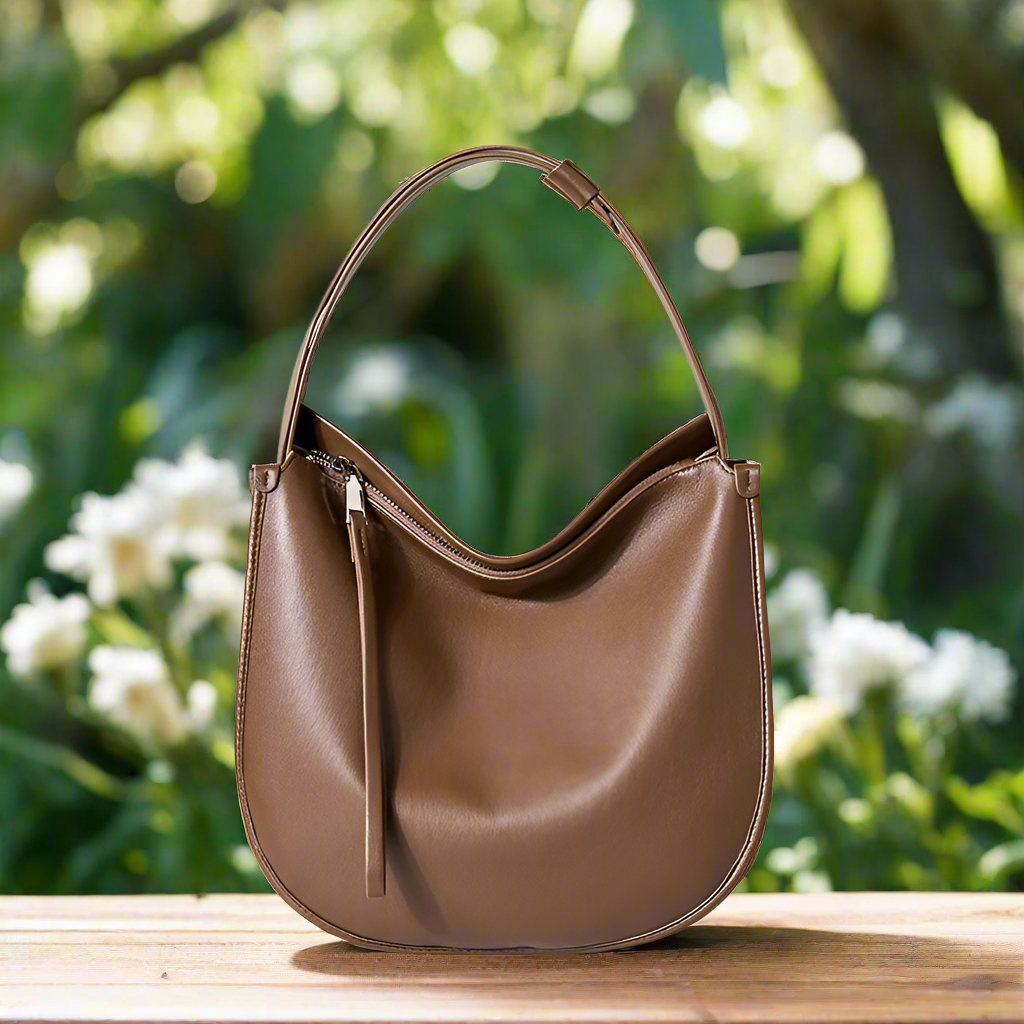 Genuine Leather Hobo Style Shoulder Bag | Casual & Travel