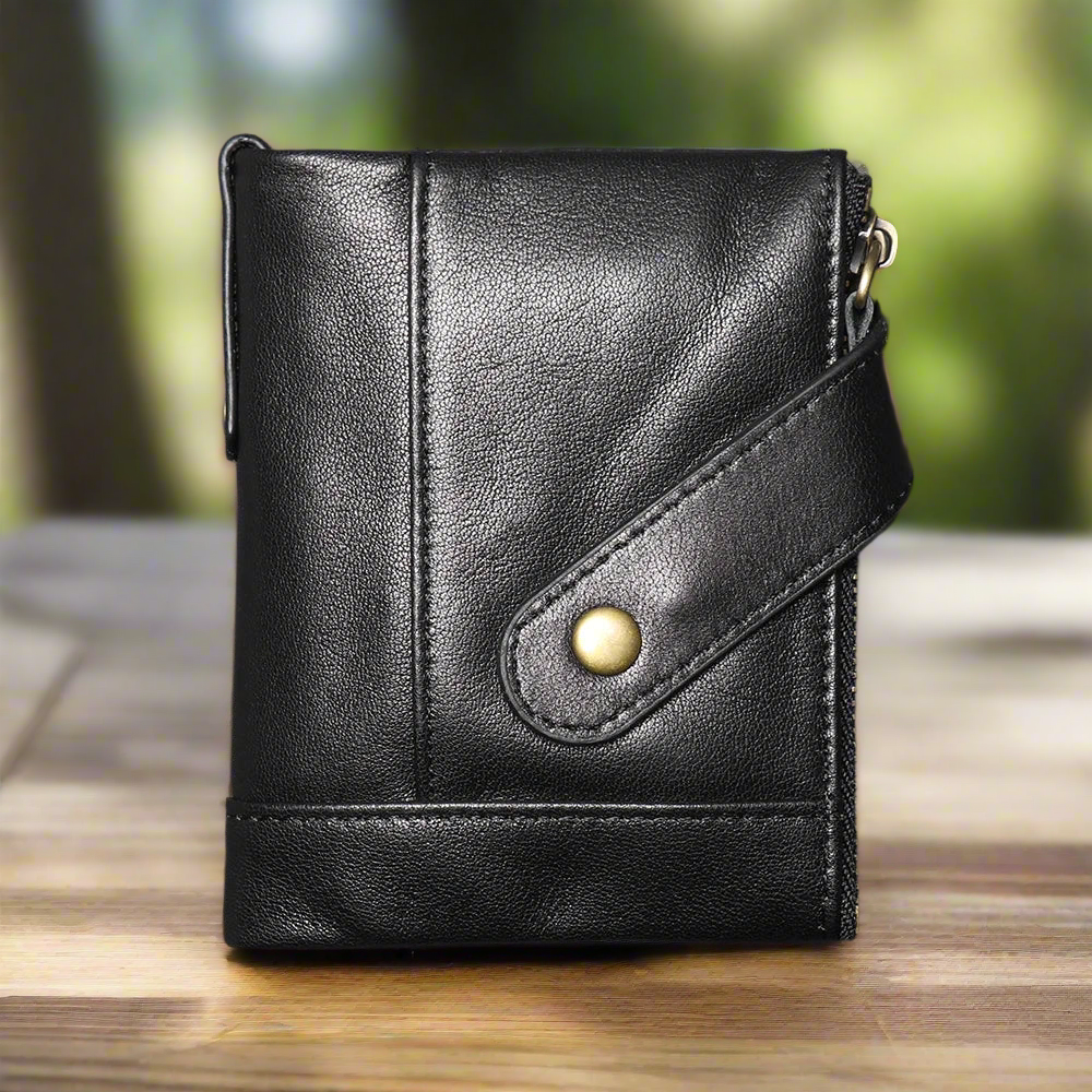 Unisex Wallet with Lock Closure – Genuine Top-Grain Leather