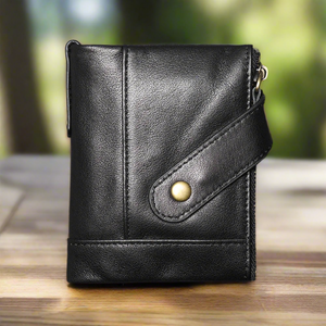 Unisex Wallet with Lock Closure – Genuine Top-Grain Leather