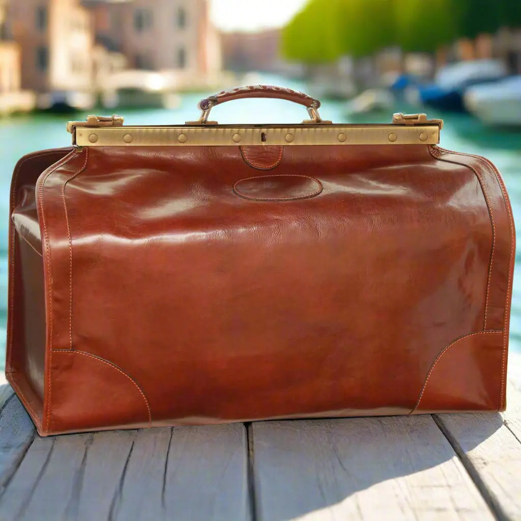 Large Leather "Old America" Bag | Travel & Weekend