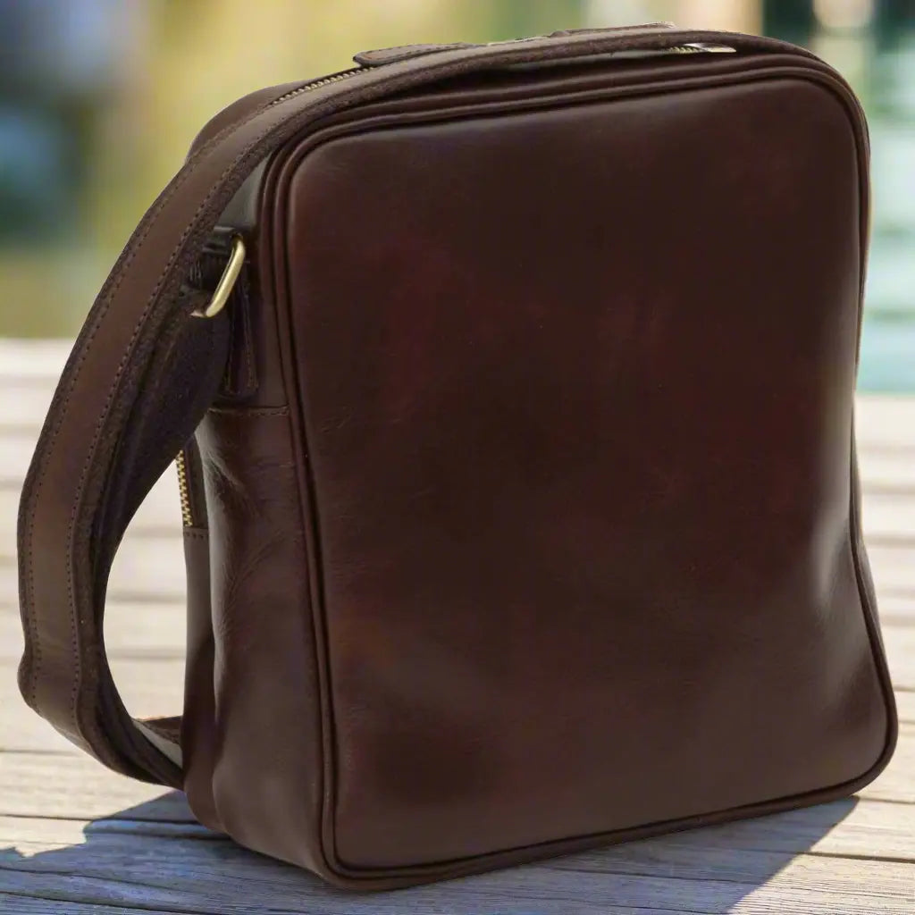 Small Leather Bag with Zip Closures | Travel & Everyday Use