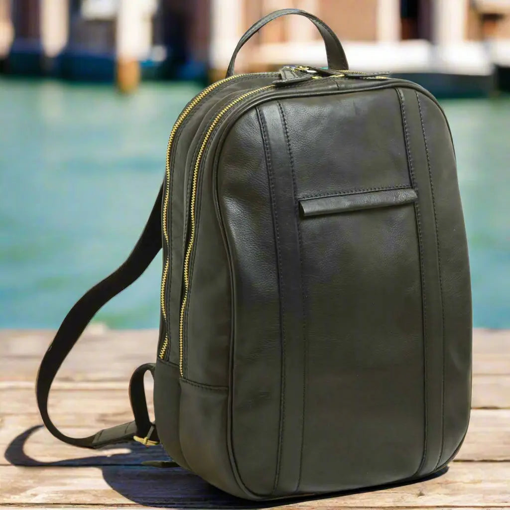 Soft Calfskin Leather Laptop Backpack | Travel & Work