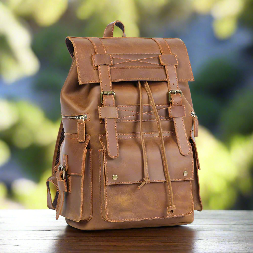 Fashion-Forward Premium Cowhide Daypack | Travel & Daily Use