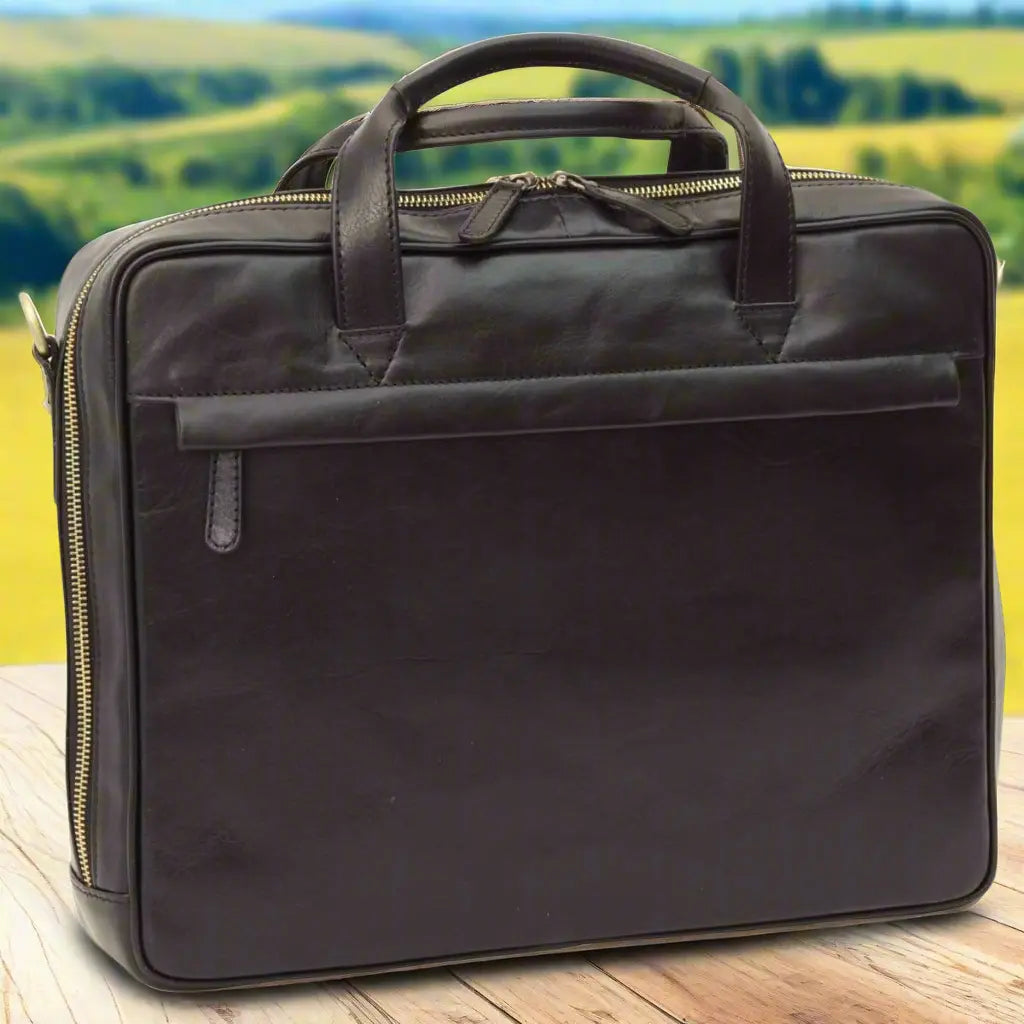Leather Briefcase with Zip Closure | Office & Work