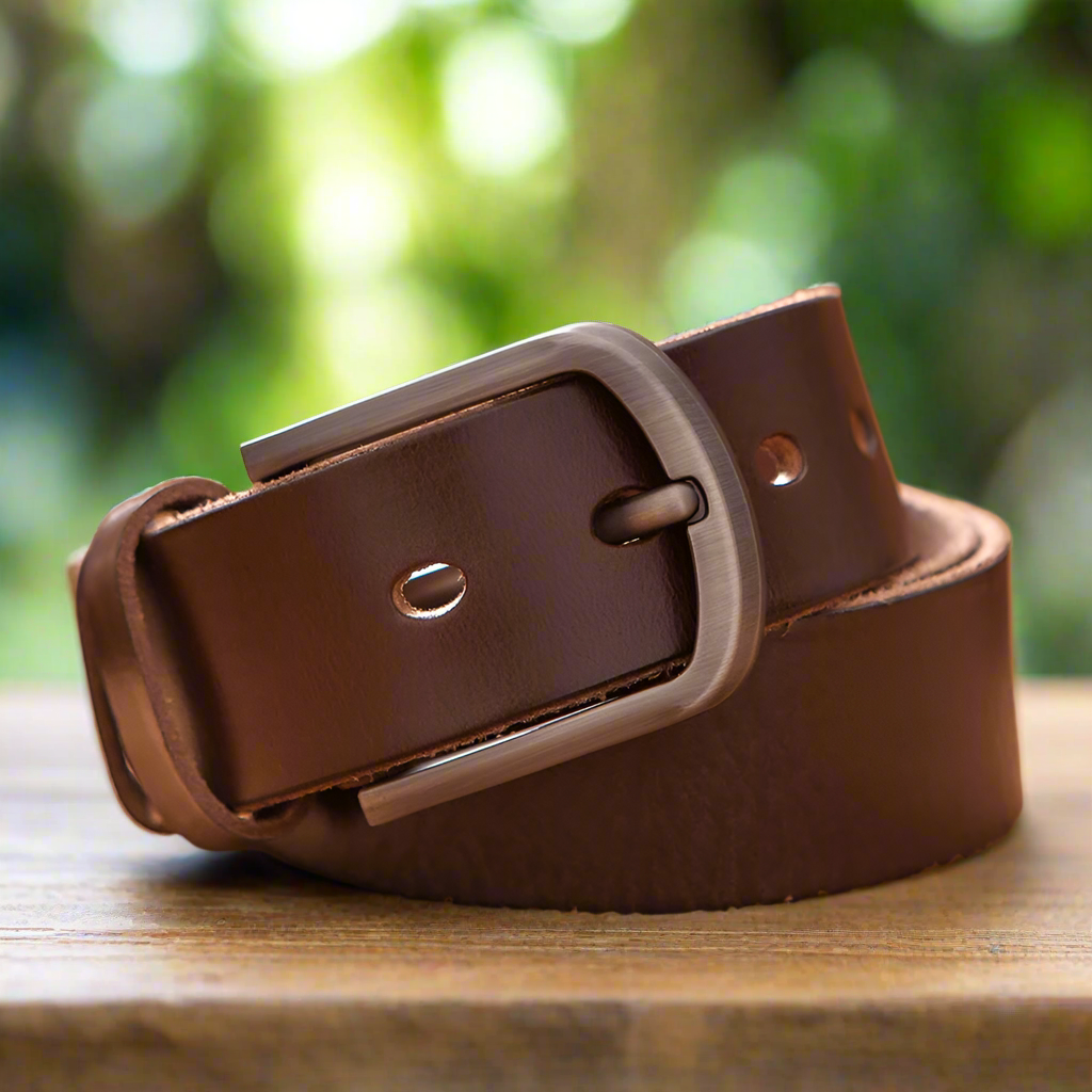 Luxury Top Cowhide Genuine Leather Belt – Durable Vintage Style for Men