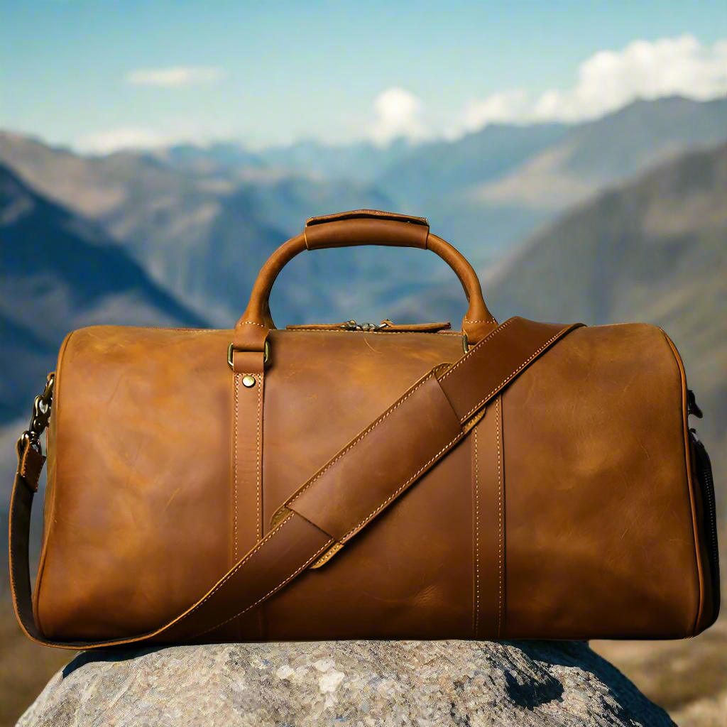 Men’s Full-Grain Leather Duffle Bag | Travel & Gym