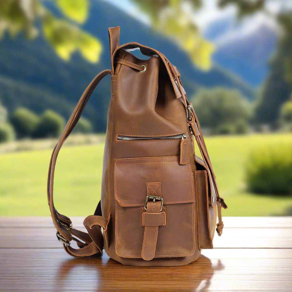 Fashion-Forward Premium Cowhide Daypack | Travel & Daily Use
