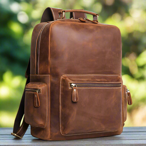 15 inch Laptop Leather Backpack | Office, Study, & Travel