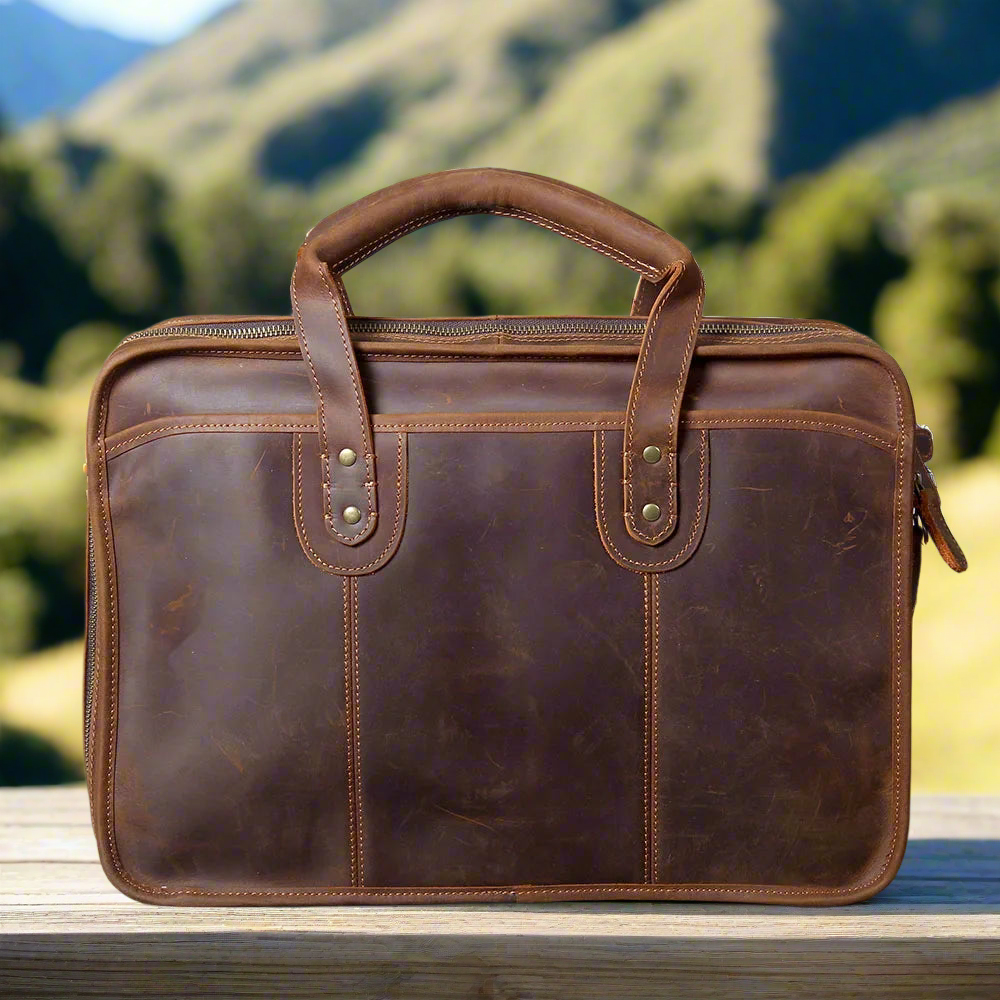 Full-Grain Leather Business Briefcase | Work & Travel