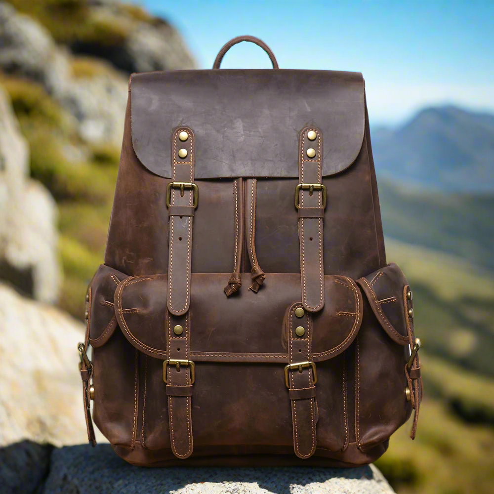 Large Capacity Genuine Leather Backpack | Travel & Work