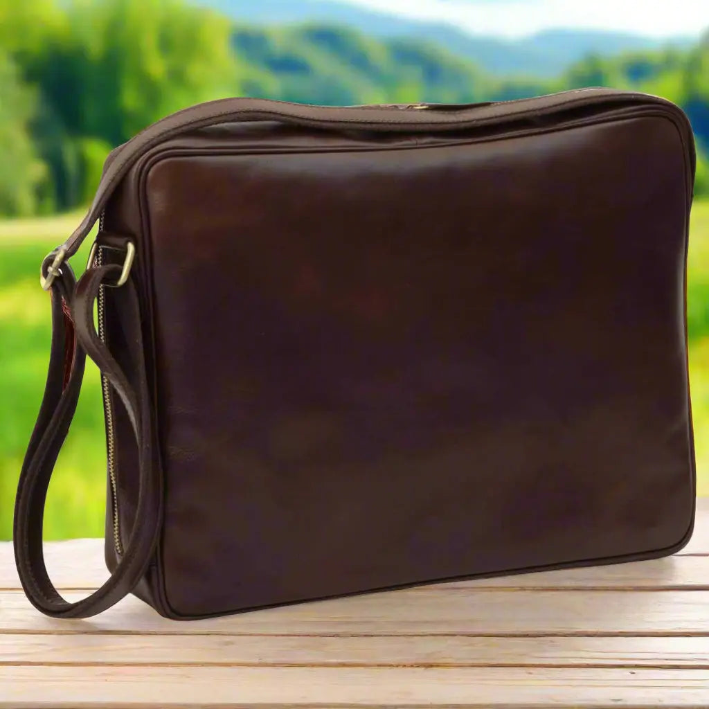 Large Leather Bag with Zip Closures | Travel & Everyday Use