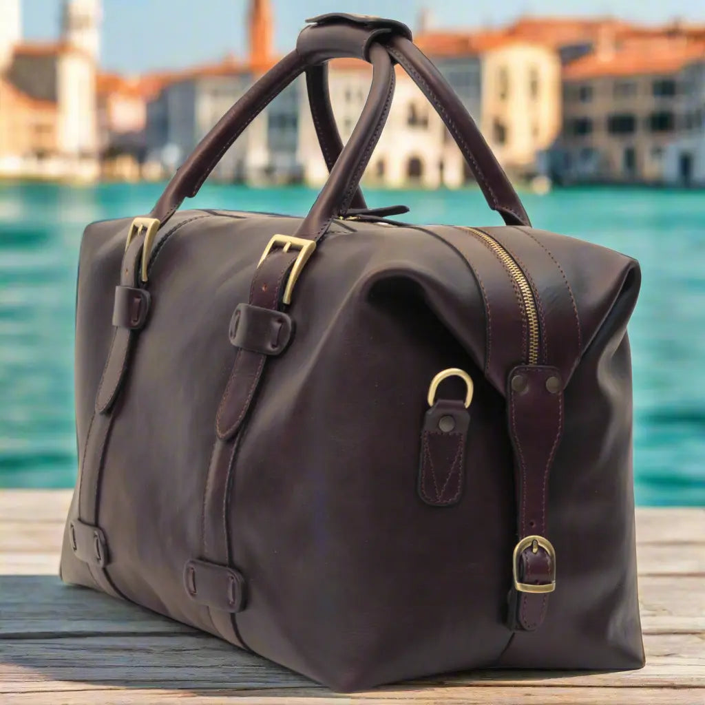Cowhide Leather Travel Bag | Weekend & Business Trips