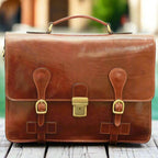 Leather Briefcase with buckle closures | Business & Office