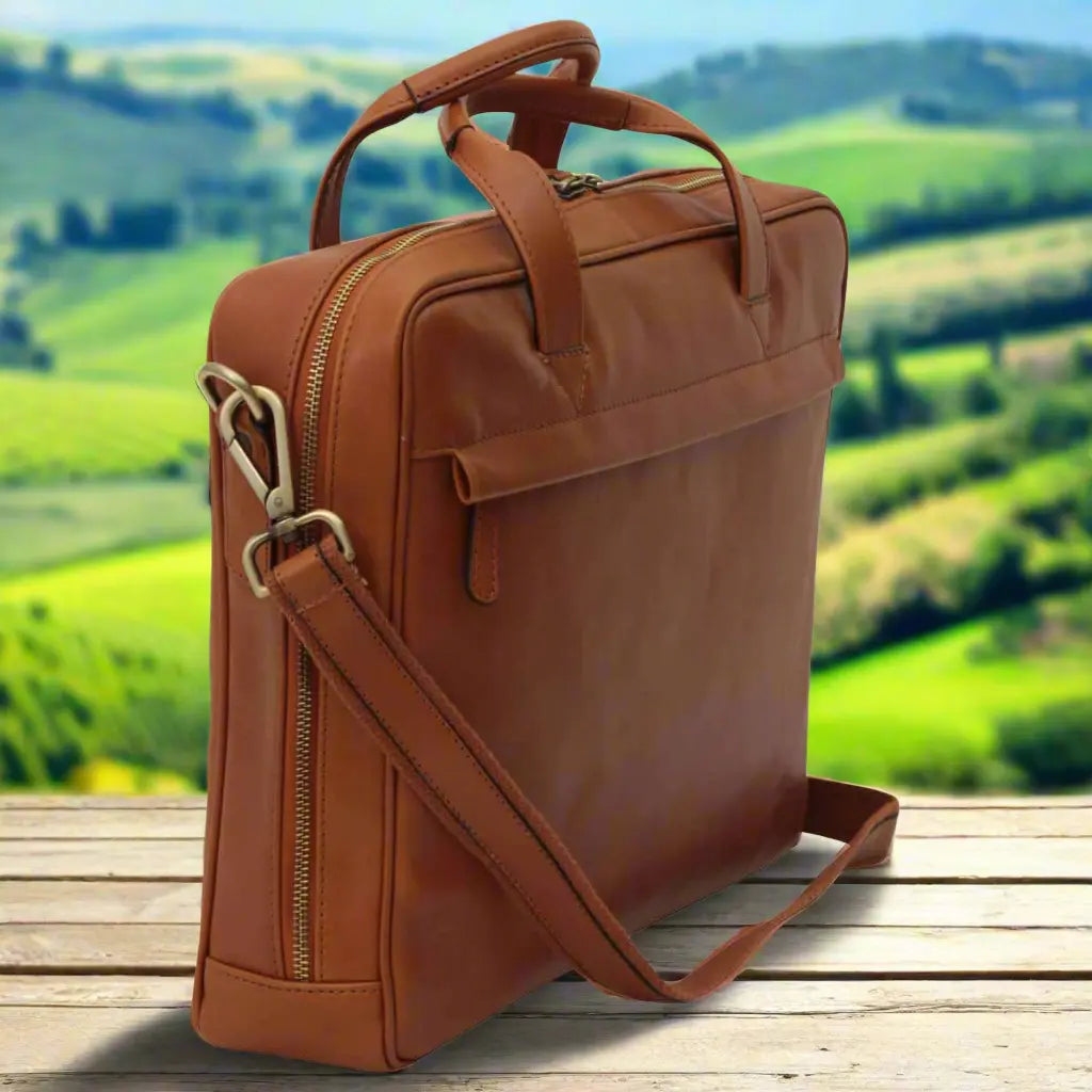 Leather Briefcase with Zip Closure | Office & Work