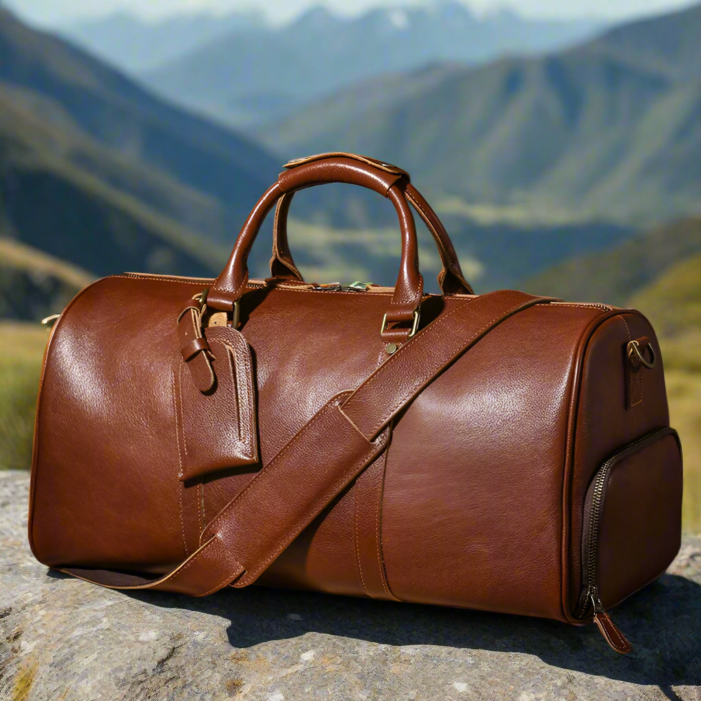Full-Grain Genuine Leather Duffle Bag | Gym & Travel