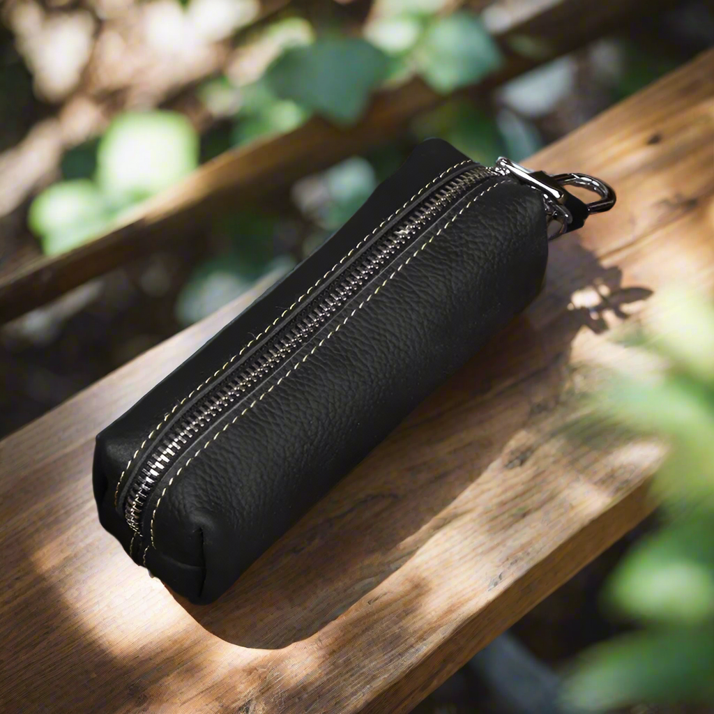 Genuine Leather Barrel Shape Key Wallet | Travel & Everyday Use