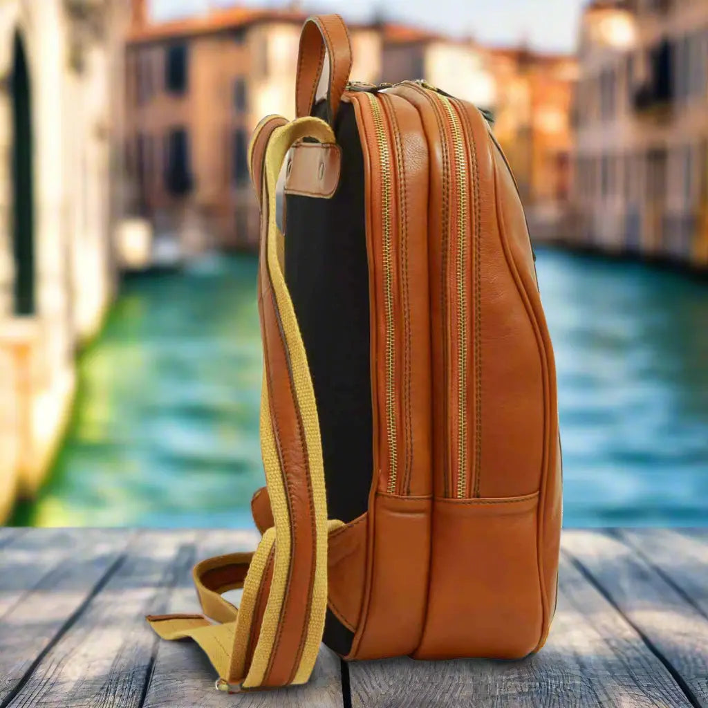Soft Calfskin Leather Laptop Backpack | Travel & Work