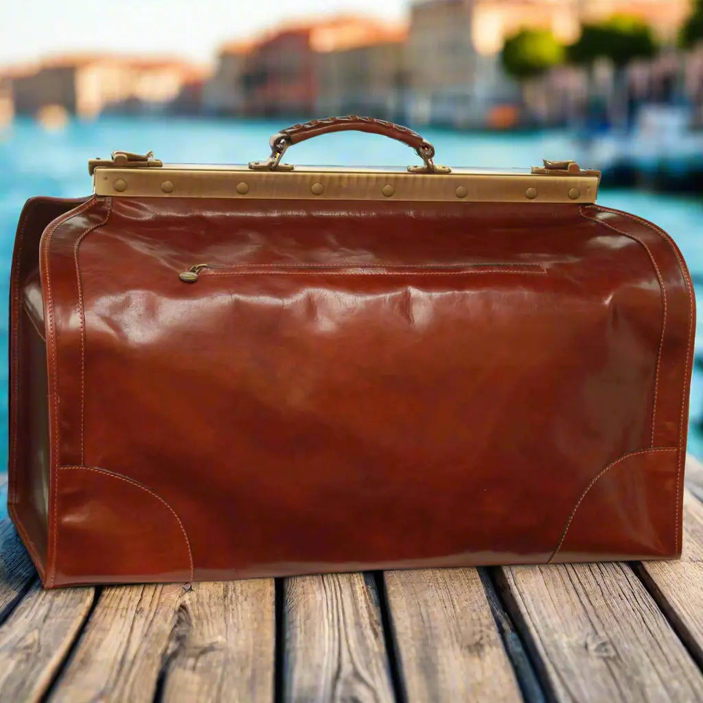 Large Leather "Old America" Bag | Travel & Weekend