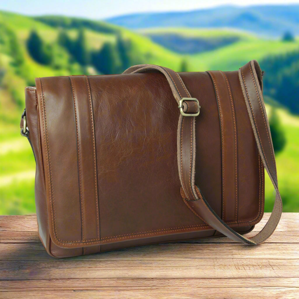 Soft Calfskin Leather Messenger Bag | Office & Business