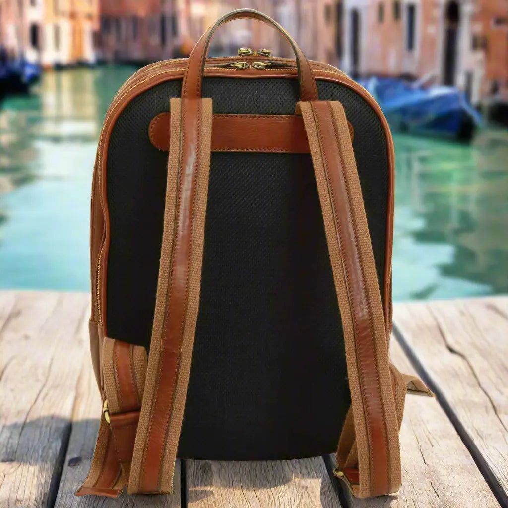 Soft Calfskin Leather Laptop Backpack | Travel & Work