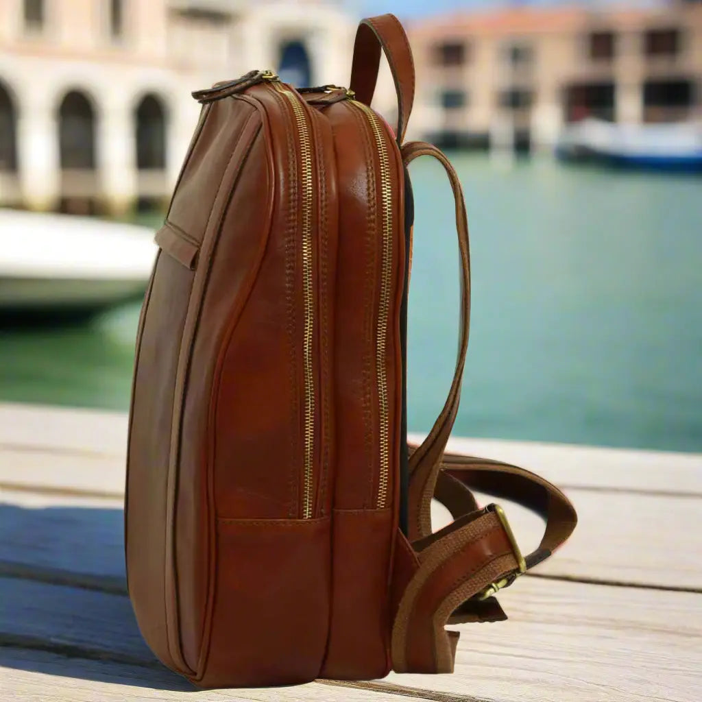Soft Calfskin Leather Laptop Backpack | Travel & Work